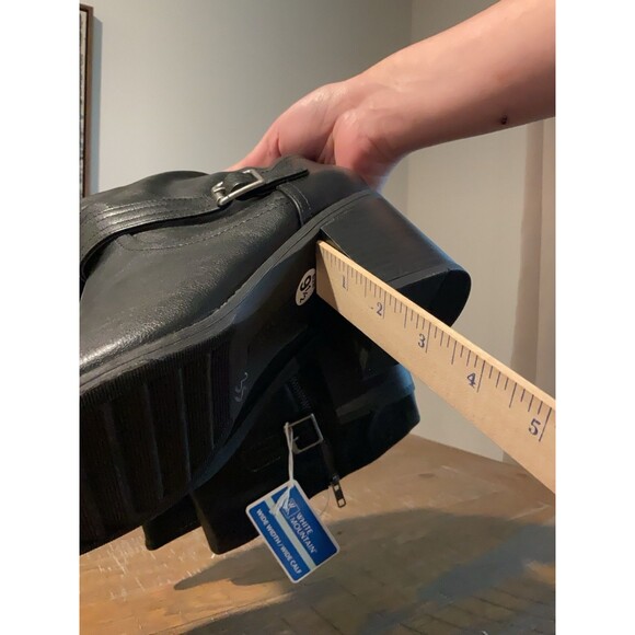 NWT White Mountain Black Slouch Boots 8.5 Wide Calf Women’s Heeled Boot Belted - Picture 11 of 11